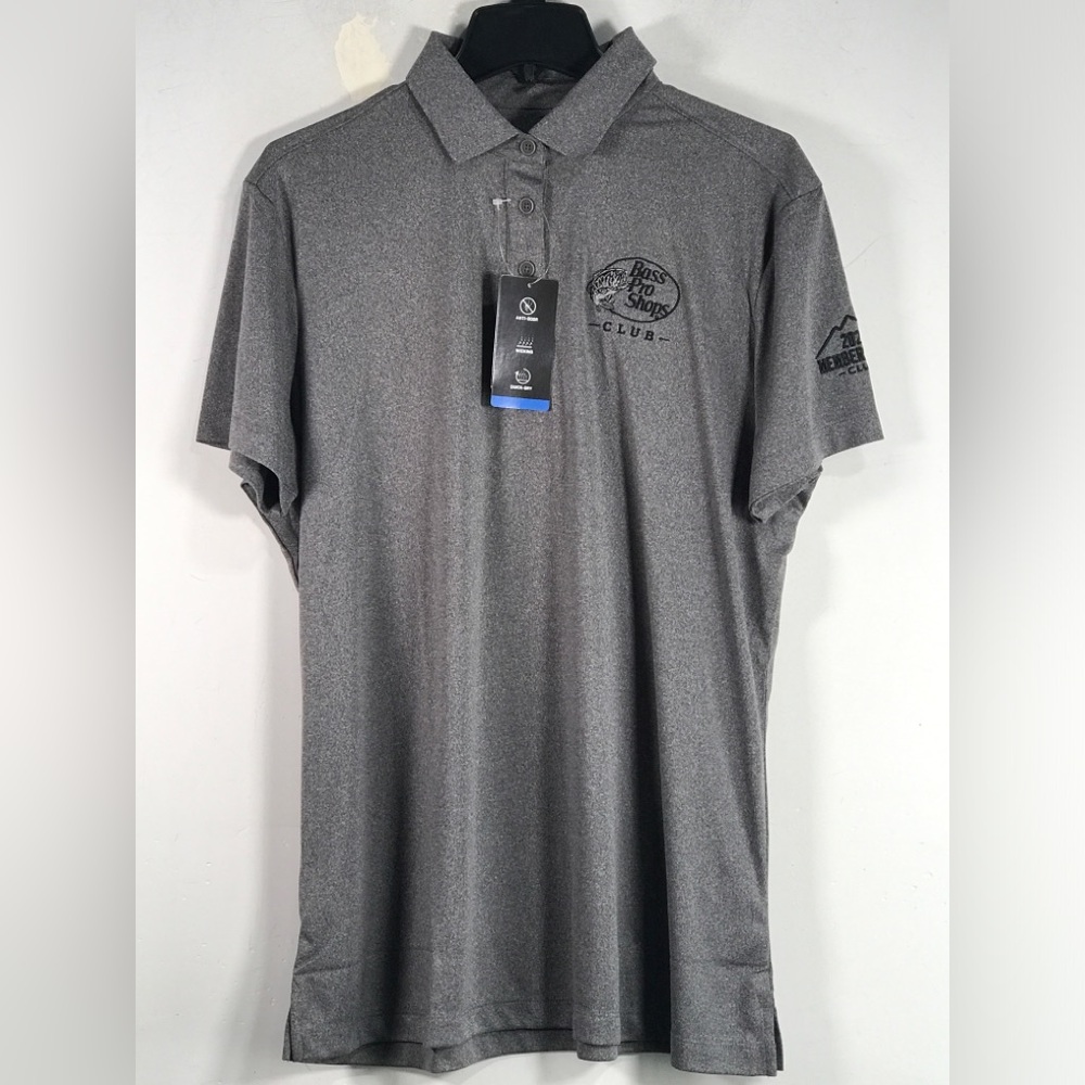 True Timber Bass Pro Shops Members Only Polo, Women's Size XL - Heather Black